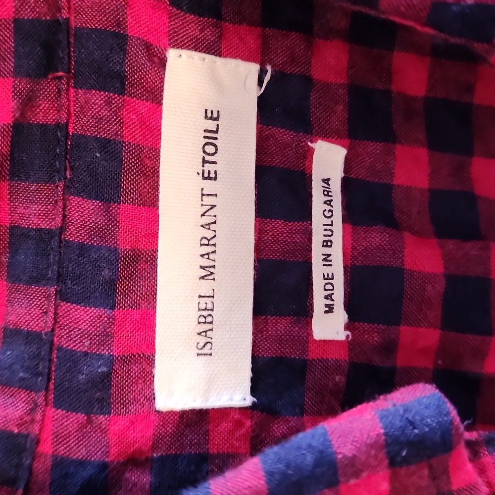 Isabel Marant navy red plaid shirt